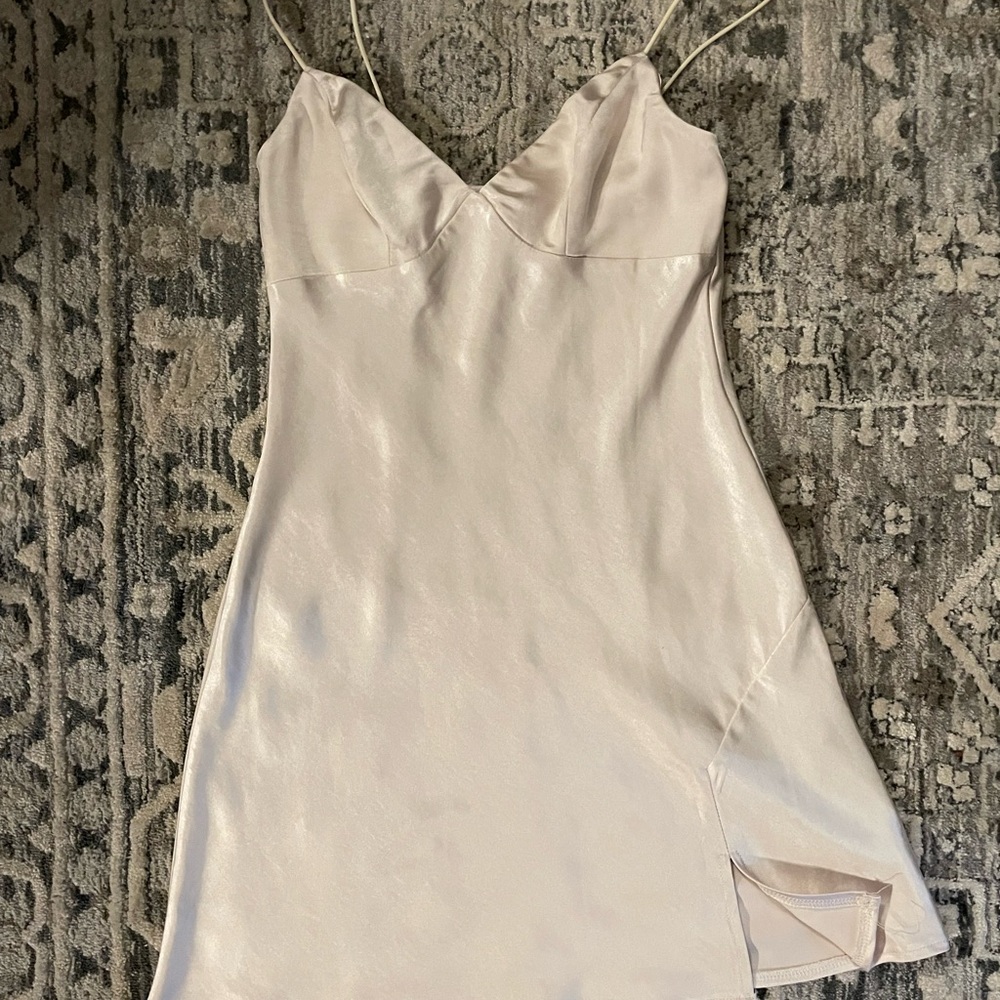 Princess Polly Cream silk Dress